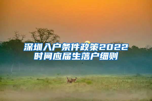 深圳入户条件政策2022时间应届生落户细则