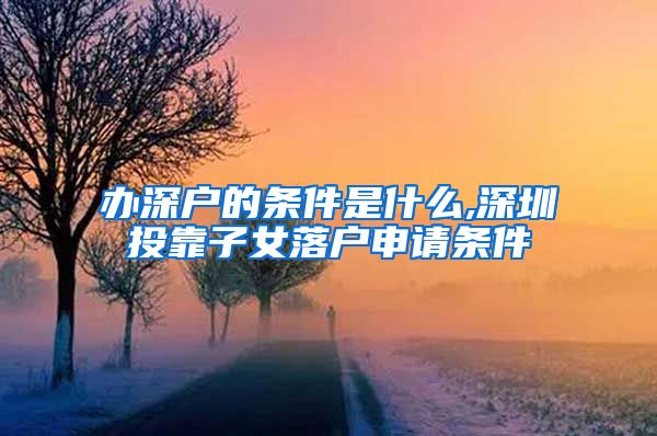 办深户的条件是什么,深圳投靠子女落户申请条件