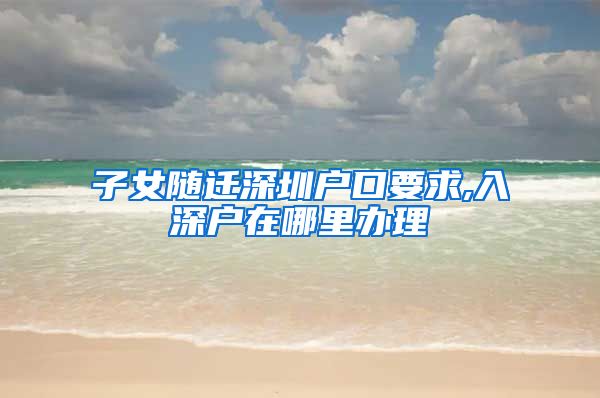 子女随迁深圳户口要求,入深户在哪里办理