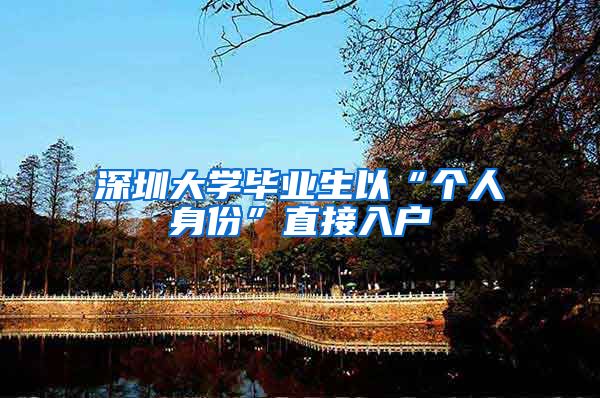 深圳大学毕业生以“个人身份”直接入户