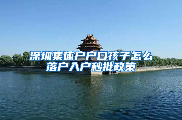 深圳集体户户口孩子怎么落户入户秒批政策