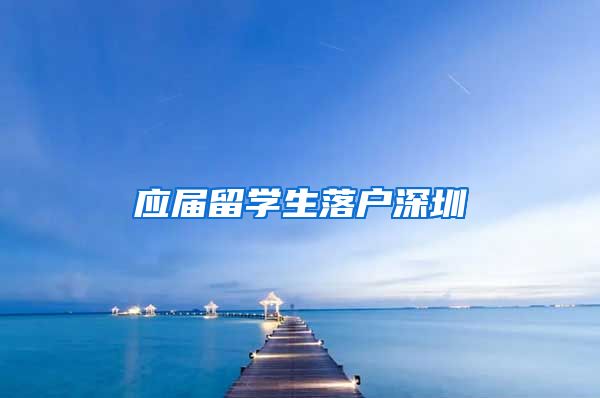 应届留学生落户深圳