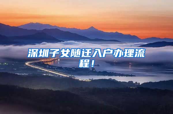 深圳子女随迁入户办理流程！