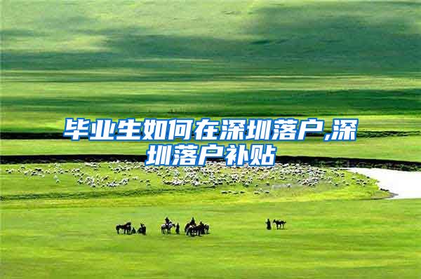 毕业生如何在深圳落户,深圳落户补贴