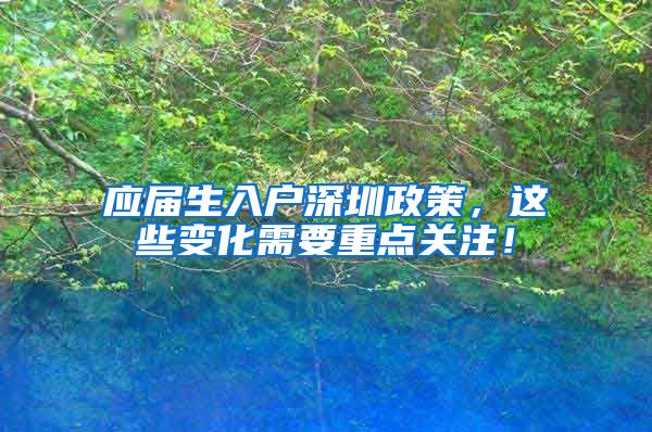 应届生入户深圳政策，这些变化需要重点关注！