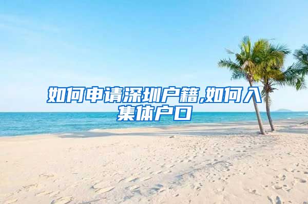 如何申请深圳户籍,如何入集体户口