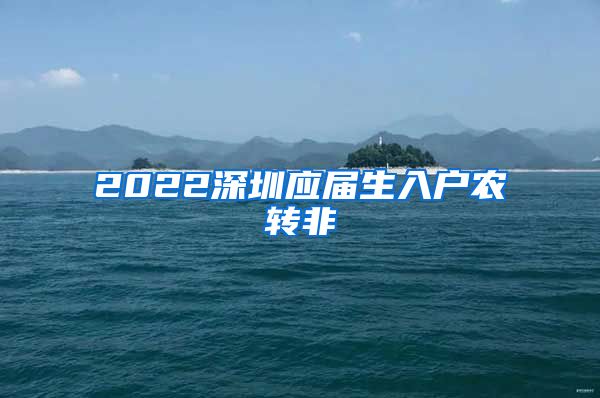 2022深圳应届生入户农转非