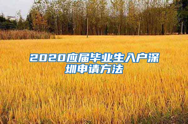 2020应届毕业生入户深圳申请方法