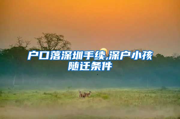 户口落深圳手续,深户小孩随迁条件