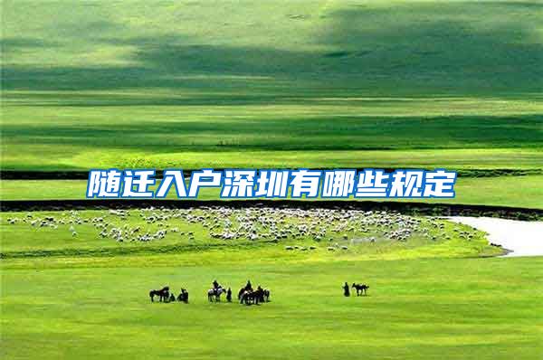 随迁入户深圳有哪些规定