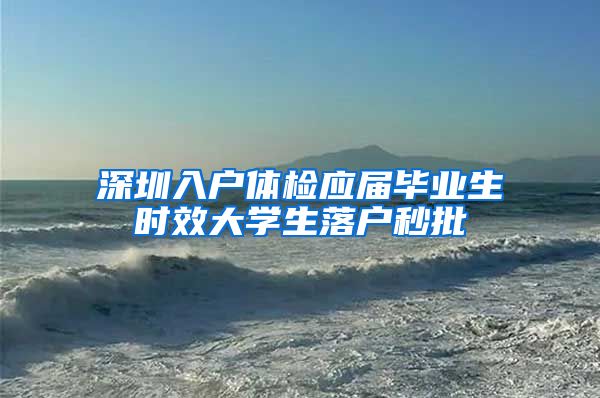 深圳入户体检应届毕业生时效大学生落户秒批