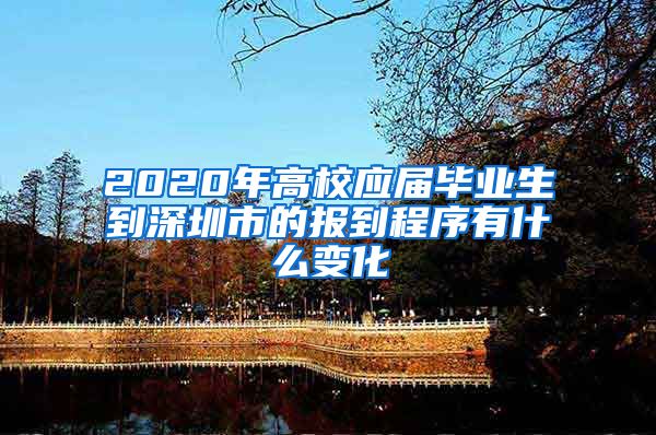 2020年高校应届毕业生到深圳市的报到程序有什么变化