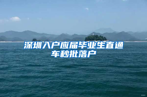 深圳入户应届毕业生直通车秒批落户