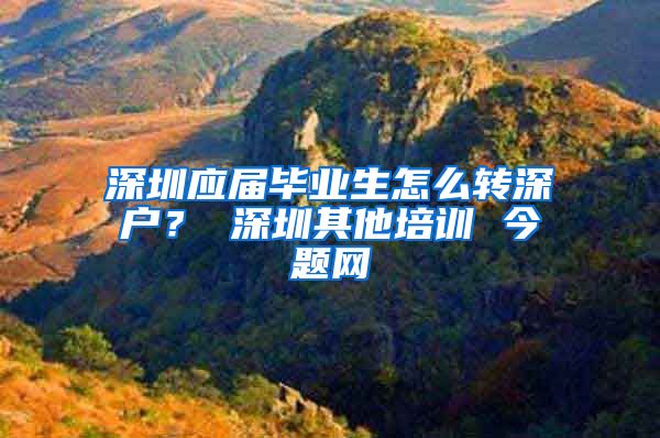深圳应届毕业生怎么转深户？ 深圳其他培训 今题网