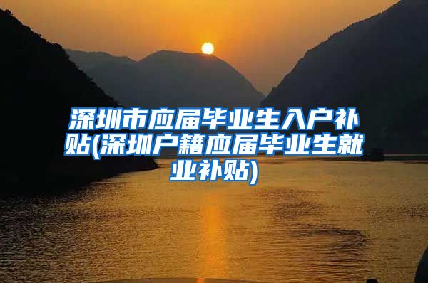 深圳市应届毕业生入户补贴(深圳户籍应届毕业生就业补贴)