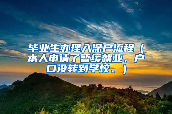 毕业生办理入深户流程（本人申请了暂缓就业，户口没转到学校。）