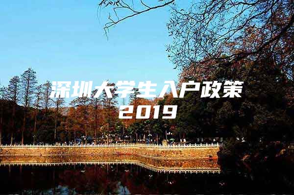 深圳大学生入户政策2019