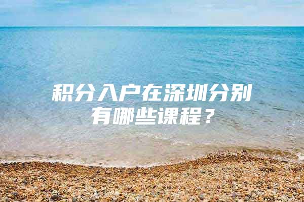 积分入户在深圳分别有哪些课程？