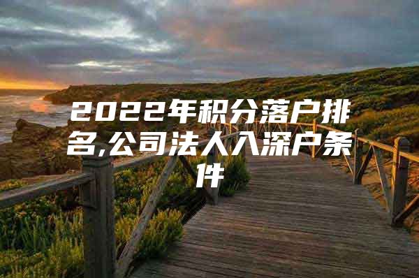 2022年积分落户排名,公司法人入深户条件