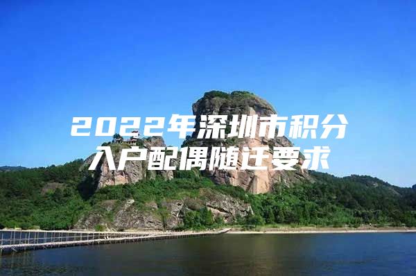 2022年深圳市积分入户配偶随迁要求