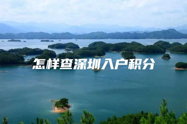 怎样查深圳入户积分