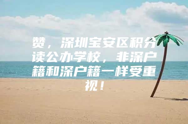 赞，深圳宝安区积分读公办学校，非深户籍和深户籍一样受重视！