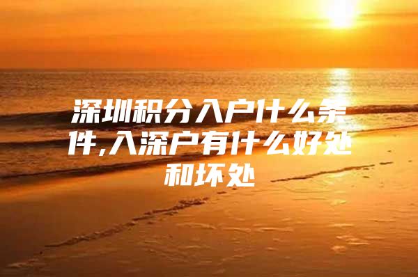 深圳积分入户什么条件,入深户有什么好处和坏处