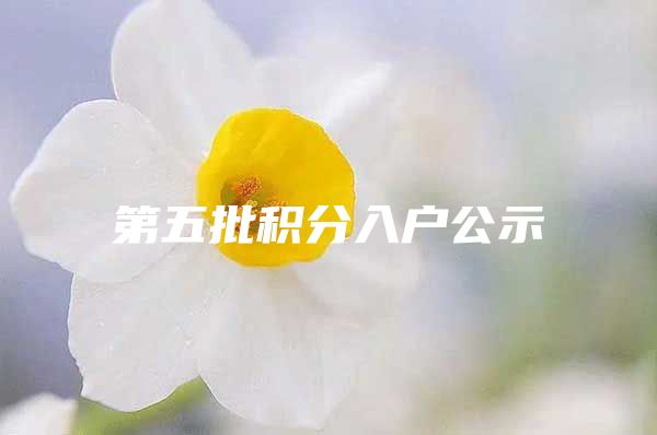 第五批积分入户公示