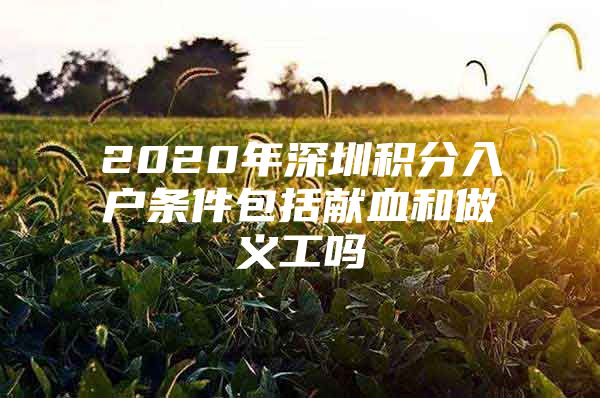 2020年深圳积分入户条件包括献血和做义工吗