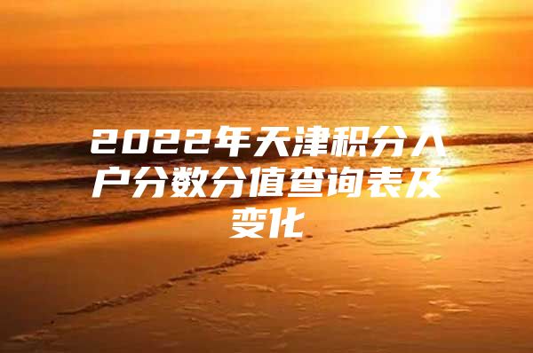 2022年天津积分入户分数分值查询表及变化