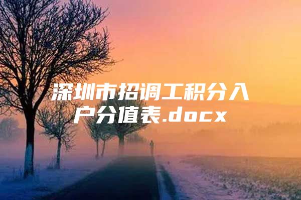 深圳市招调工积分入户分值表.docx