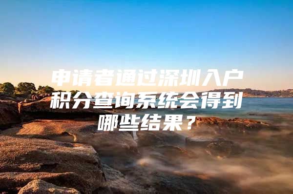 申请者通过深圳入户积分查询系统会得到哪些结果？