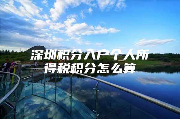 深圳积分入户个人所得税积分怎么算