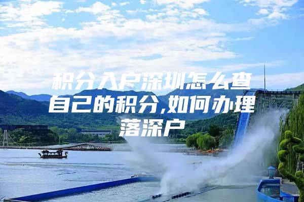积分入户深圳怎么查自己的积分,如何办理落深户