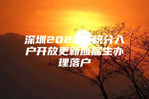深圳2022年积分入户开放更新应届生办理落户