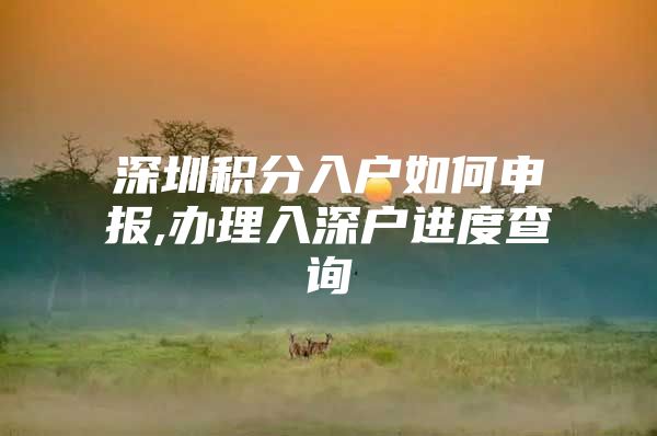 深圳积分入户如何申报,办理入深户进度查询