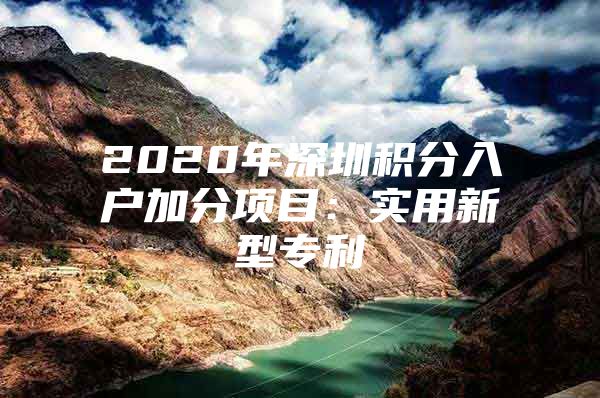 2020年深圳积分入户加分项目：实用新型专利