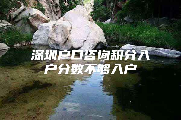 深圳户口咨询积分入户分数不够入户
