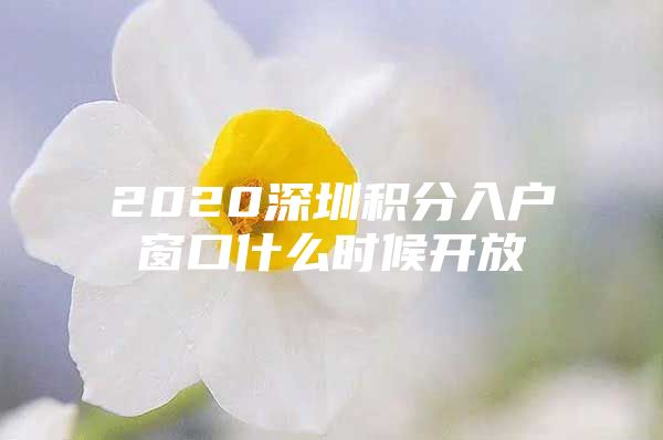2020深圳积分入户窗口什么时候开放