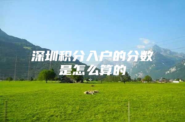 深圳积分入户的分数是怎么算的
