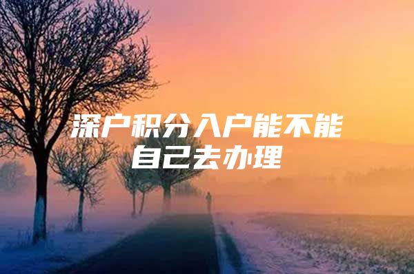 深户积分入户能不能自己去办理