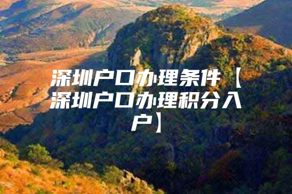 深圳户口办理条件【深圳户口办理积分入户】