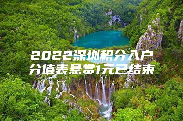 2022深圳积分入户分值表悬赏1元已结束