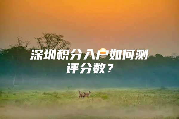 深圳积分入户如何测评分数？