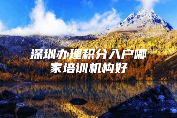 深圳办理积分入户哪家培训机构好