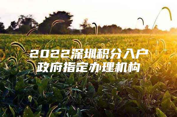 2022深圳积分入户政府指定办理机构
