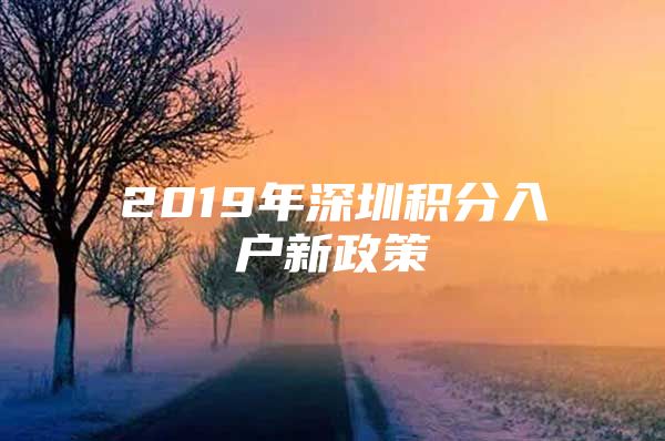 2019年深圳积分入户新政策