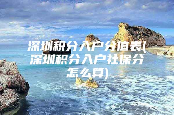 深圳积分入户分值表(深圳积分入户社保分怎么算)