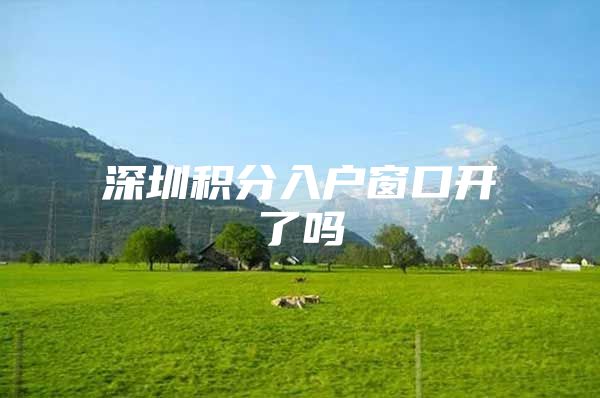 深圳积分入户窗口开了吗