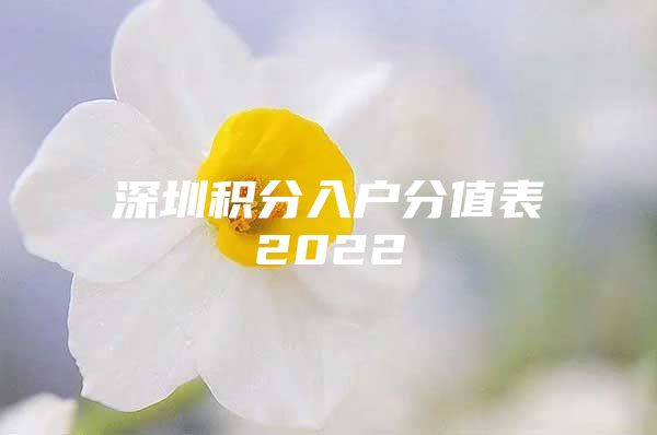 深圳积分入户分值表2022